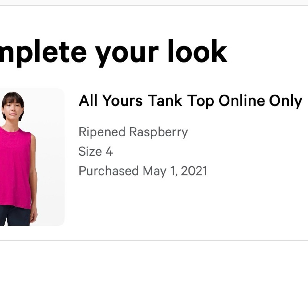 Lululemon All Yours Tank Top size 4 Ripened Raspberry - Picture 2 of 3